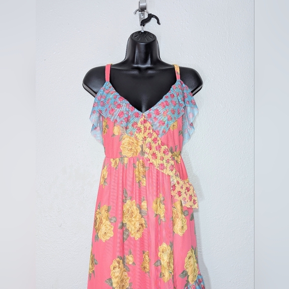 🆕 Betsy Johnson X Torrid Mesh Ruffle Maxi (Torrid 00) - Picture 2 of 14